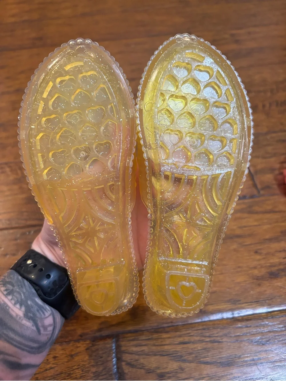 Yellow Disney Princess Jelly Slide Sandals and Pink Slip-Ons